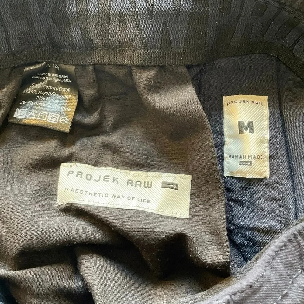ProjeK Raw Men’s Navy Jogger Pants Medium Drawstring Stretch Casual Tapered